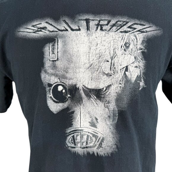 Gildan Black Hell Trash Heavy Metal Graphic T-Shirt M Ultra Cotton Preshrunk - Picture 2 of 9